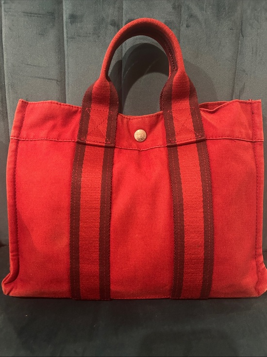 Hermes Handbags - Hermes Fourre Tout PM Canvas Tote in Red